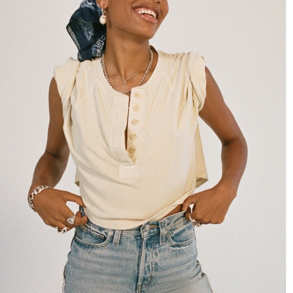 BDG Cropped Henley Tee